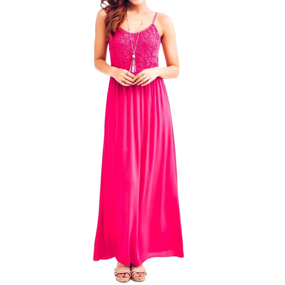 Time and Tru Women's Lace Top Maxi Dress